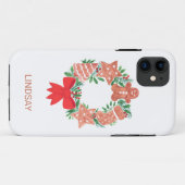Gepersonaliseerde kerstvakantie krans Case-Mate iPhone case (Achterkant (horizontaal))