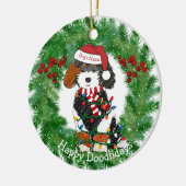 Gepersonaliseerde kerstverlichting Bernedole Keramisch Ornament (Links)