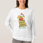 Gepersonaliseerde kerstverlichting Goldendoedle T-shirt (Voorkant)