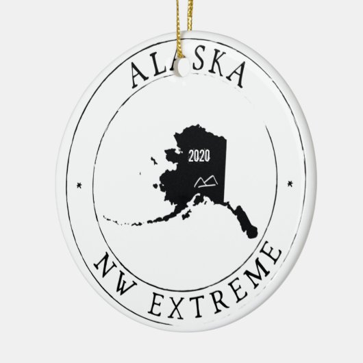 Gepersonaliseerde kerstversiering in Alaska Keramisch Ornament (Links)
