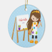 Gepersonaliseerde kerstversiering keramisch ornament (Links)