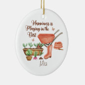 Gepersonaliseerde kerstversiering keramisch ornament (Rechts)