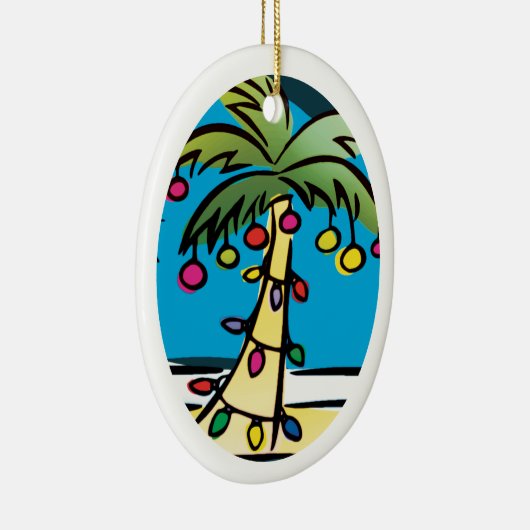 Gepersonaliseerde kerstversiering met heldere palm keramisch ornament (Rechts)