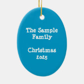 Gepersonaliseerde kerstversiering met heldere palm keramisch ornament (Achterkant)