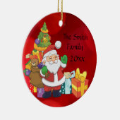 Gepersonaliseerde kerstversiering met kerstcadeaus keramisch ornament (Rechts)