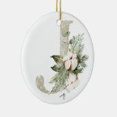 Gepersonaliseerde kerstversiering met uw initialen keramisch ornament (Rechts)