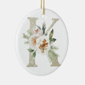 Gepersonaliseerde kerstversiering met uw initialen keramisch ornament (Rechts)