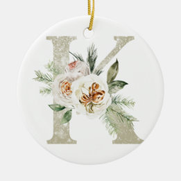 Gepersonaliseerde kerstversiering met uw initialen keramisch ornament