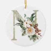 Gepersonaliseerde kerstversiering met uw initialen keramisch ornament (Voorkant)