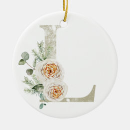 Gepersonaliseerde kerstversiering met uw initialen keramisch ornament