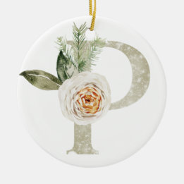 Gepersonaliseerde kerstversiering met uw initialen keramisch ornament