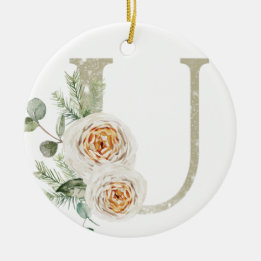 Gepersonaliseerde kerstversiering met uw initialen keramisch ornament