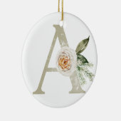 Gepersonaliseerde kerstversiering met uw initialen keramisch ornament (Rechts)