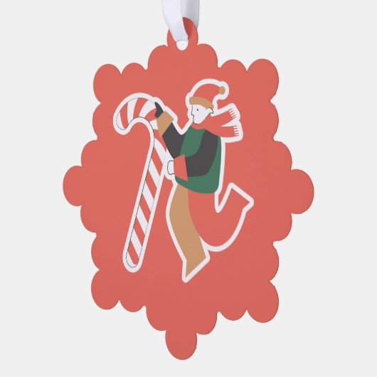 Gepersonaliseerde kerstversiering – Schattigee vak Ornament Kaart (Links)