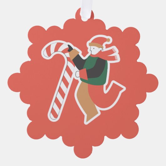 Gepersonaliseerde kerstversiering – Schattigee vak Ornament Kaart (Voorkant)