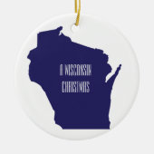 Gepersonaliseerde kerstversiering van Wisconsin Keramisch Ornament (Voorkant)