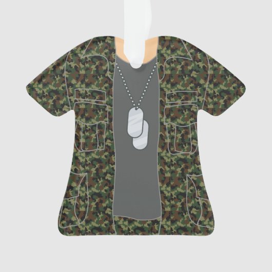 Gepersonaliseerde kerstversiering Veteraan Soldaat Ornament (voorkant)