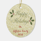 Gepersonaliseerde kerstversiering voor Feestdagen Keramisch Ornament (Links)