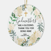 Gepersonaliseerde kerstversiering voor godmoeder keramisch ornament (Links)