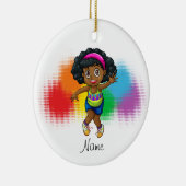 Gepersonaliseerde kerstversieringen voor hippe hop keramisch ornament (Rechts)