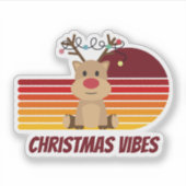 Gepersonaliseerde kerstvibes rendier sticker (Voorkant)