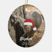 Gepersonaliseerde kerstvierkant-versiering keramisch ornament (Links)