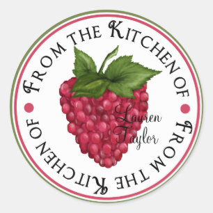 Gepersonaliseerde keuken bakken Stickers- framboos Ronde Sticker