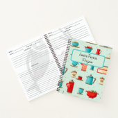 Gepersonaliseerde Keuken Blauwgroen Rood Recepten Notitieboek (Binnen)