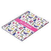 Gepersonaliseerde keukenbenodigdheden patroon naam notitieboek (Linkerzijde)