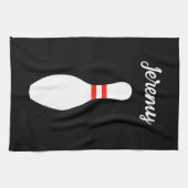 Gepersonaliseerde keukenhanddoek voor bowlingfans (Horizontaal)