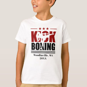 Gepersonaliseerde Kick Bokser Locatie Datum Naam T-shirt