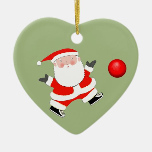 Gepersonaliseerde Kickball Kerstmis Keramisch Ornament (Voorkant)