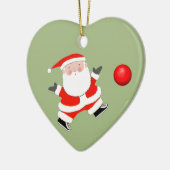 Gepersonaliseerde Kickball Kerstmis Keramisch Ornament (Links)