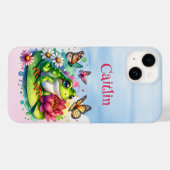Gepersonaliseerde kikker, bloemen en vlinders Case-Mate iPhone case (Achterkant (horizontaal))