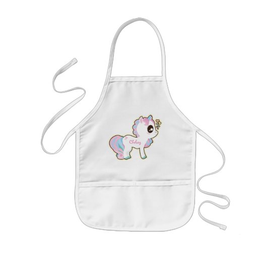 Gepersonaliseerde Kinder Apron/Unicorn Schort (Voorkant)