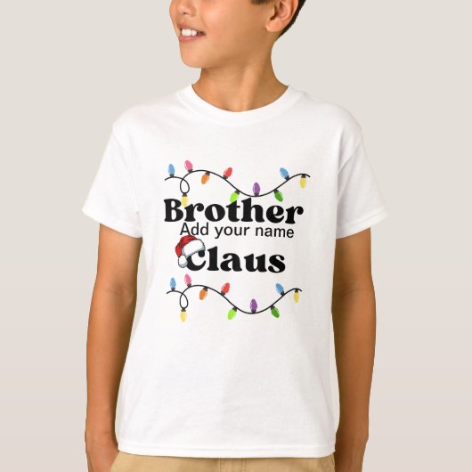 Gepersonaliseerde Kinder basis witte shirt broeder (Voorkant)