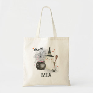 Gepersonaliseerde Kinder Boo Halloween Treat Bag Tote Bag