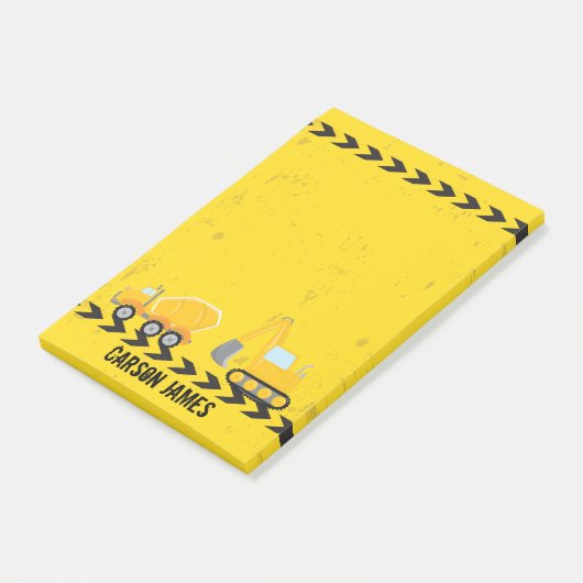 Gepersonaliseerde Kinder constructienaam Geel Post-it® Notes (Schuin)