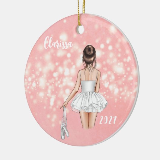 Gepersonaliseerde Kinder Dans Kerstversiering Keramisch Ornament (Links)