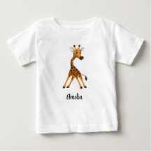 Gepersonaliseerde Kinder Giraffe Girls Baby T-Shir