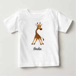 Gepersonaliseerde Kinder Giraffe Girls Baby T-Shir