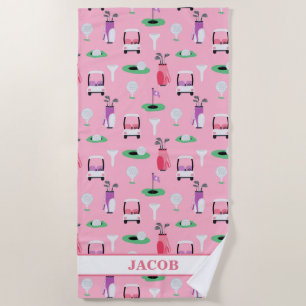 Gepersonaliseerde Kinder Golfer Golfcart Golfsport Strandlaken