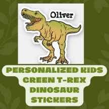 Gepersonaliseerde Kinder groene T-REX dinosaurus S