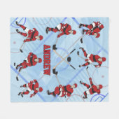 Gepersonaliseerde kinder ijshockeyspeler fleece deken (Voorkant (Horizontaal))