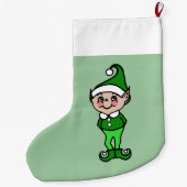 Gepersonaliseerde Kinder Kerst Elf Stocking Grote Kerstsok (Achterkant)