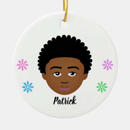 Gepersonaliseerde Kinder natuurkeramische siervoor Keramisch Ornament (Voorkant)