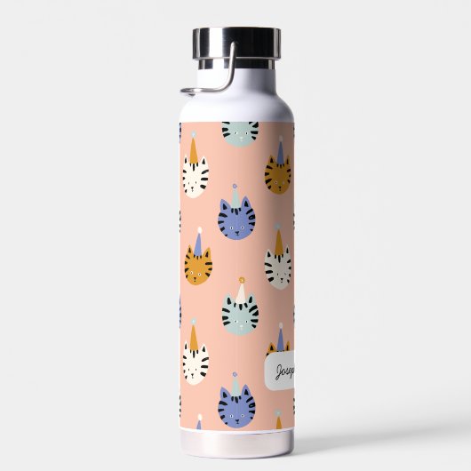 Gepersonaliseerde Kinder Party Cat Waterfles (Rechts)