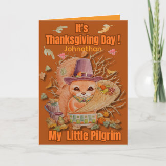 Gepersonaliseerde Kinder Pelgrim Thanksgiving Kaart