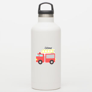 Gepersonaliseerde Kinder rode vuurwagen Stickers