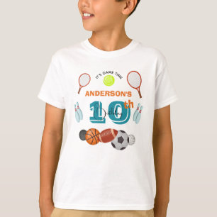 Gepersonaliseerde Kinder sportverjaardag Aangepast T-shirt